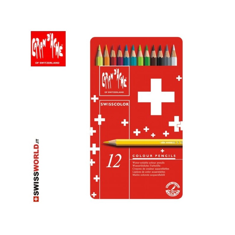 CARAN D'ACHE SWISS 12 ACQUEREL. METAL