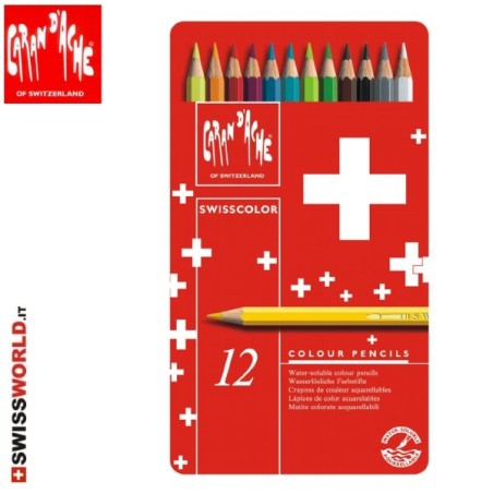 CARAN D'ACHE SWISS 12 ACQUEREL. METAL