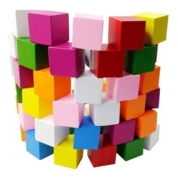 CUBETTI LEGNO COLORATO cm.1,5 - pz.50