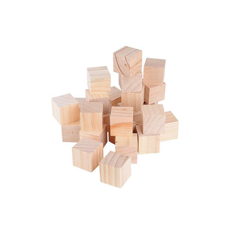 CUBETTI LEGNO NATURALE Cm.1,5 - Pz.50