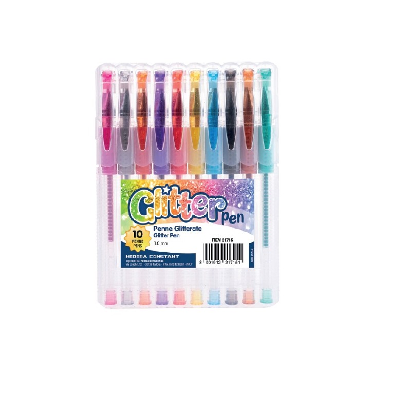 PENNE GEL GLITTER 12 COLORI