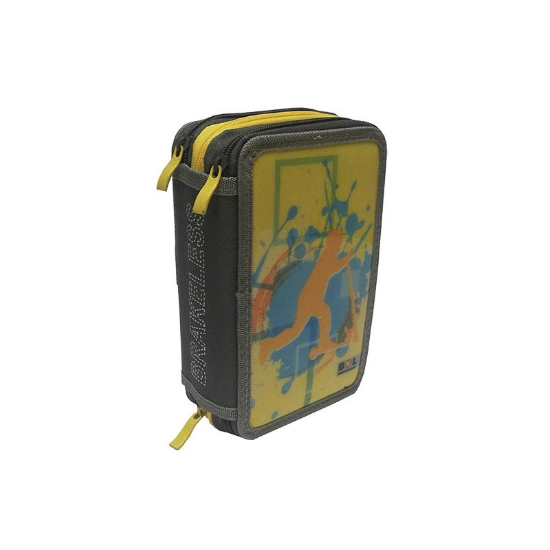 ASTUCCIO 3 ZIP BKL - GIALLO CON PRODOTTI GIOTTO