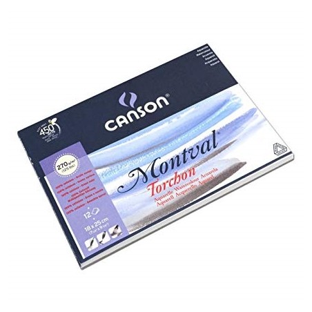 CANSON MONTVAL BLOCCO 18x25 gr.270 TORCHON