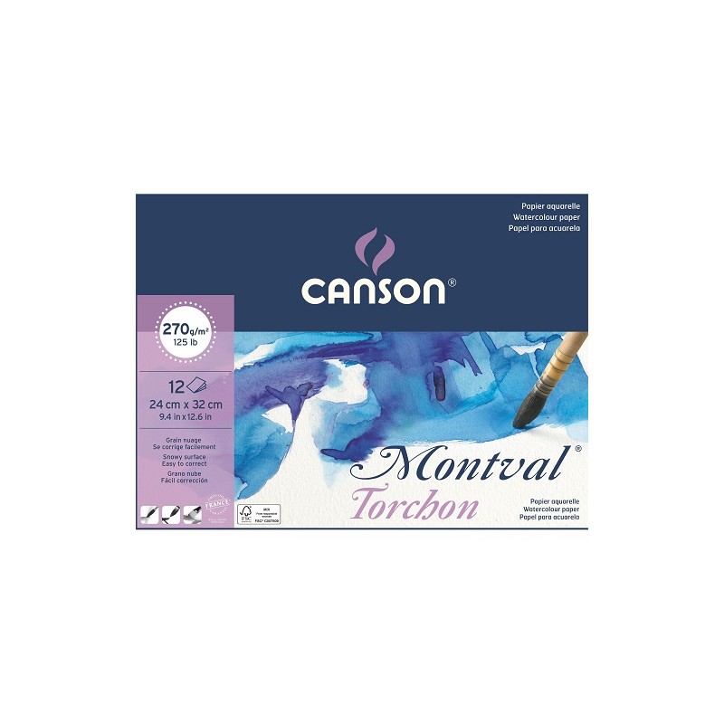 CANSON MONTVAL BLOCCO 24x32 gr.270 TORCHON