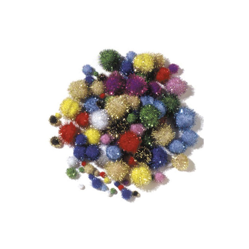 POM POMS GLITTER pz.100