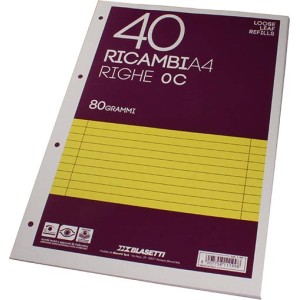 RICAMBI A4  RIGA UNICA+M