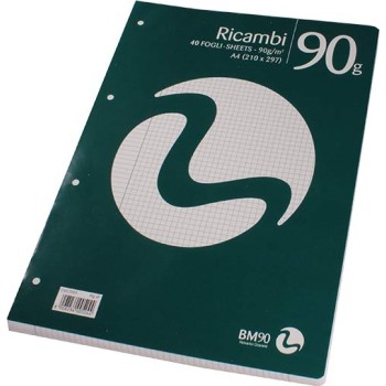 RICAMBI A4 QUADRETTO 4 mm.